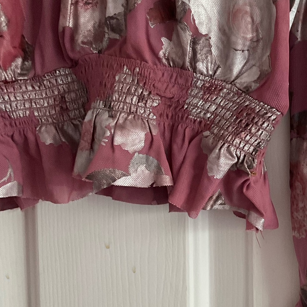 Crave Fame by Almost Famous Pink Floral Shirt - Picture 2 of 3